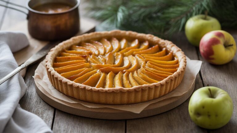 “Klaar in een handomdraai” : deze karamelappeltaart met knapperige korst, het perfecte winterdessert