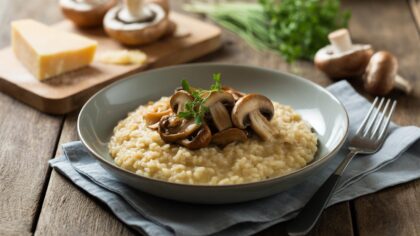 “Warmte en geluk in elke hap” : mijn romige paddenstoelenrisotto, makkelijk en altijd perfect gelukt